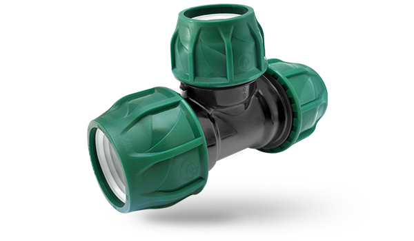 Compression Fitting Reducing Tee – Green Series
